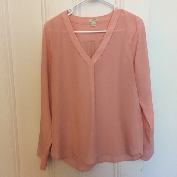 j crew long sleeve v neck blouse NWOT